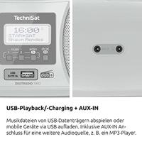TechniSat DIGITRADIO 1990 Radio/CD-speler DAB+, VHF (FM) AUX, Bluetooth, CD, USB Acculaadfunctie, Wekfunctie Zilver - thumbnail