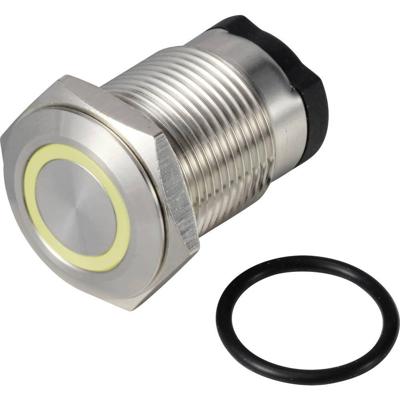 TRU COMPONENTS TC-13224152 ONPOW6316F-10E/Q/Y/12V/S Druktoets 36 V DC/AC 2 A 1x uit/(aan) Moment Geel IP65 1 stuk(s)