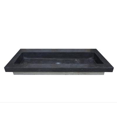 Wastafel Aquasplash Stone 120x46 cm Zonder Kraangaten Hardsteen Zwart Aquasplash