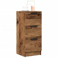 Dressoirs 2 st 30x30x70 cm bewerkt hout oud houtkleurig - thumbnail