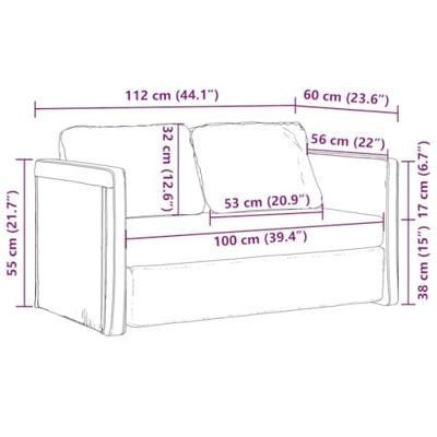Slaapbank vloermodel 2-in-1 112x174x55 cm stof donkergrijs