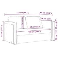 Slaapbank vloermodel 2-in-1 112x174x55 cm stof donkergrijs - thumbnail