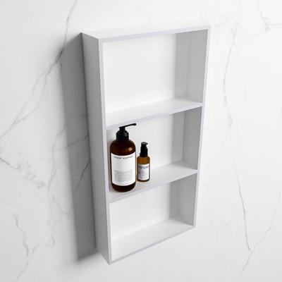 MONDIAZ EASY Nis 59,5x29,5cm in solid surface kleur Cale | Talc. 3 vakken geschikt voor in- of opbouw