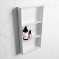 MONDIAZ EASY Nis 59,5x29,5cm in solid surface kleur Cale | Talc. 3 vakken geschikt voor in- of opbouw - thumbnail