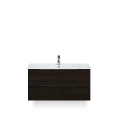 Seville Badmeubelset 100 cm - Black Oak Edge greep - Wastafel Enjoy