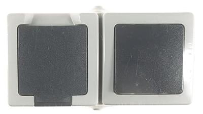 Kopp 138656001 Nautic Uitschakelaar, Wisselschakelaar, Wandcontactdoos met randaarde en klapdeksel spatwaterdicht Grijs 1 stuk(s)