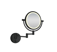 Wiesbaden Wand Scheerspiegel Met LED Verlichting �20 cm Staand 5x Vergrotend Mat Zwart - thumbnail