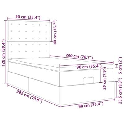 Ottoman bed met matras en LED's 90x200cm kunstleer wit