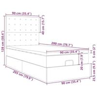 Ottoman bed met matras en LED's 90x200cm kunstleer wit - thumbnail