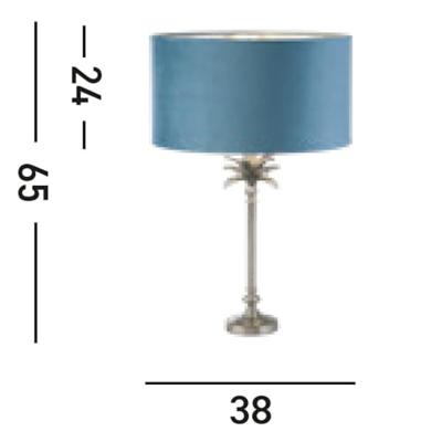 Searchlight TafellampPalm goud met blauwe kap - EU81210TE