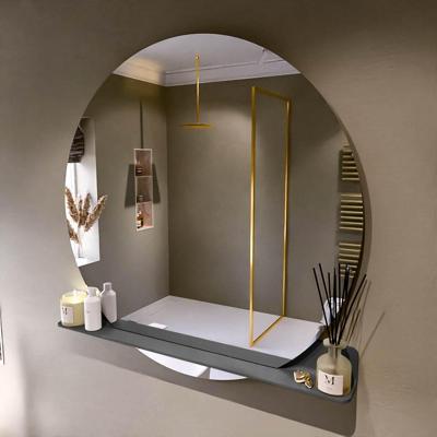 MONDIAZ SPOT spiegel rond 120cm met Spiegelplanchet kleur Dark Grey.