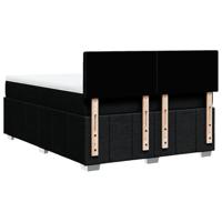 Boxspring met matras stof zwart 140x200 cm - thumbnail