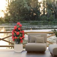 Geranium pyramide 110cm kunstplant UV rood - thumbnail