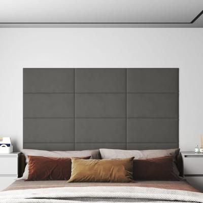 Wandpanelen 12 st 2,16 m 60x30 cm fluweel donkergrijs Wandpanelen 12 st 2,16 m 60x30 cm fluweel donkergrijs