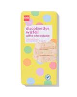 HEMA Chocoladereep wit discoknetter wafel 180gram - thumbnail