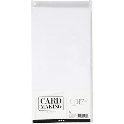 Creativ Company Kaarten en enveloppen, afmeting kaart 15x15 cm, afmeting envelop 16x16 cm, 120+240 gr, wit, 50 set/ 1 doos