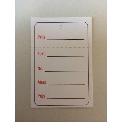 Hangetiket 40x60 mm bedrukt zwart + rood