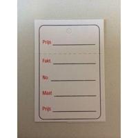 Hangetiket 40x60 mm bedrukt zwart + rood - thumbnail