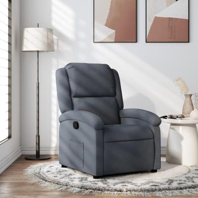 Fauteuil verstelbaar fluweel donkergrijs Fauteuil verstelbaar fluweel donkergrijs