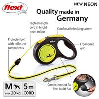 Flexi Rollijn New Neon Cord Geel - 5M M - thumbnail