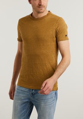 Short sleeve R-neck slim fit linen