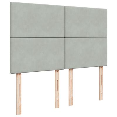 Boxspring met matras fluweel lichtgrijs 160x200 cm