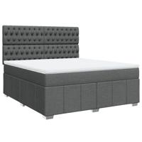 Boxspring met matras stof donkergrijs 180x200 cm - thumbnail