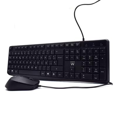 Toetsenbord en muis Ewent EW3006 Zwart Qwerty Spaans - thumbnail