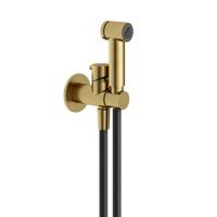 Hotbath Bidetkraan Afbouwdeel Cobber Bidetkraan Met Doucheslang En Houder Geborsteld Messing PVD - thumbnail
