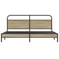 Bedframe zonder matras metaal gerookt eikenkleurig 193x203 cm - thumbnail