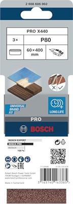 Bosch Accessoires 3 Banden 60x400 X440, Best for Wood+Paint , K80 - 2608606002