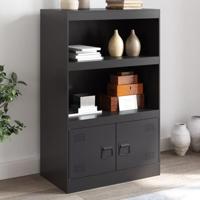 Dressoir 67x39x107 cm staal zwart - thumbnail