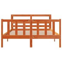 Bedframe met hoofdbord massief grenenhout wasbruin 120x190 cm - thumbnail