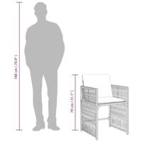 Tuinstoelen 4 st met kussens poly rattan zwart - thumbnail