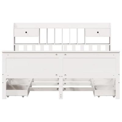 Bed met boekenkast zonder matras grenenhout wit 180x200 cm