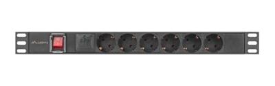 Lanberg PDU-06F-0200-BK energiedistributie 6 AC-uitgang(en) 1U Zwart Lanberg PDU-06F-0200-BK energiedistributie 6 AC-uitgang(en) 1U Zwart