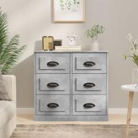 Dressoir 70x35,5x67,5 cm bewerkt hout betongrijs - thumbnail