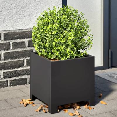 VidaXL Plantenbakken 2 st 30x30x30 cm staal zwart VidaXL Plantenbakken 2 st 30x30x30 cm staal zwart