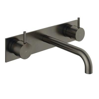 Hotbath Cobber afbouwdeel wastafelmengkraan met achterplaat en 18 cm uitloop verouderd ijzer CB006TEXT18AI Hotbath Cobber afbouwdeel wastafelmengkraan met achterplaat en 18 cm uitloop verouderd ijzer CB006TEXT18AI