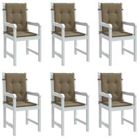 VidaXL Stoelkussens 6 st lage rug 100x50x4 cm stof gemêleerd taupe - thumbnail