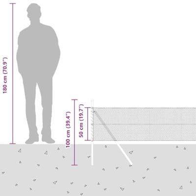 VidaXL Afrasteringspaal groen 25 x 0,5 m (13 mm gaas) staal