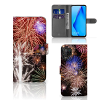 Huawei P40 Lite | Wallet Case | met Pasjes | Vuurwerk - thumbnail