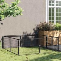 Hondenkennel 4 m² staal zwart - thumbnail