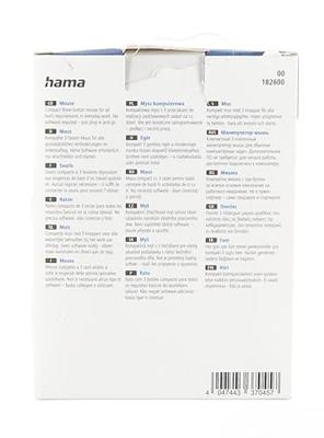 Hama MC-100 Muis USB Optisch Zwart 3 Toetsen 1000 dpi