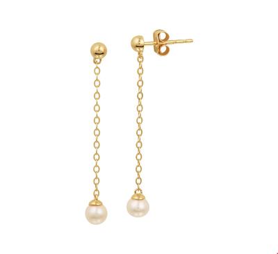 TFT Oorhangers Parel Geelgoud Glanzend TFT Oorhangers Parel Geelgoud Glanzend