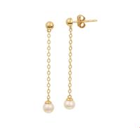TFT Oorhangers Parel Geelgoud Glanzend - thumbnail
