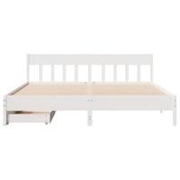Bedframe zonder matras massief grenenhout wit 180x200 cm - thumbnail