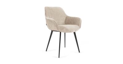 Kave Home Amira eetkamerstoel chenille Beige Kave Home Amira eetkamerstoel chenille Beige