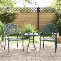 Tuinstoelen 2 st gietaluminium groen - thumbnail