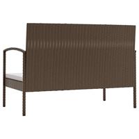 16-delige Loungeset met kussens poly rattan bruin - thumbnail